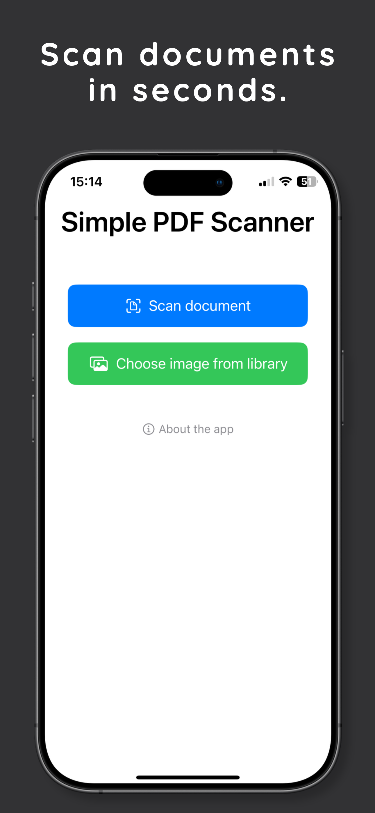 Screenshot of the app's main view