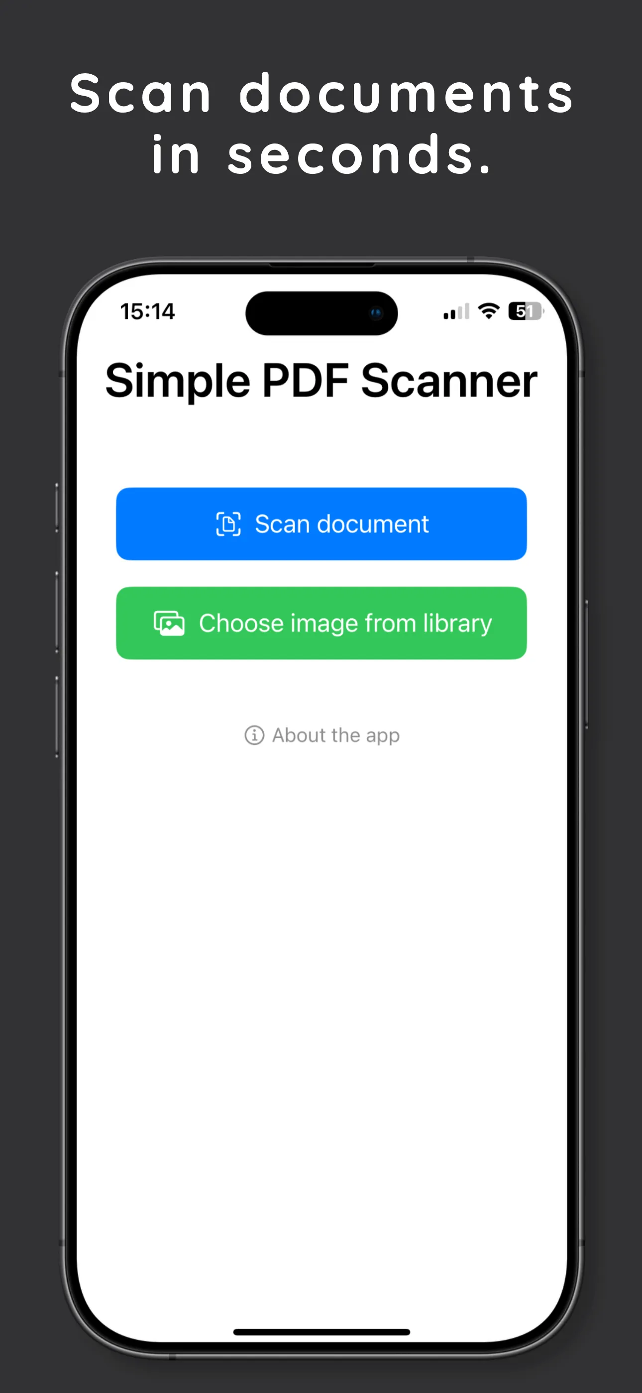 Screenshot of the app's main view