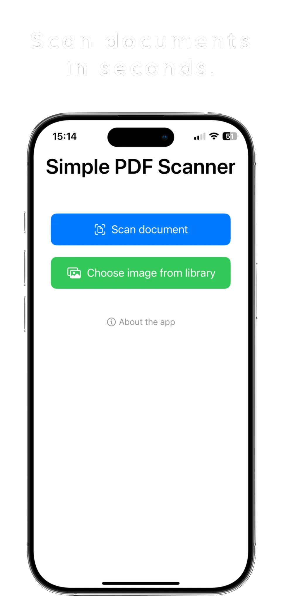 Simple PDF Scanner App on an iPhone