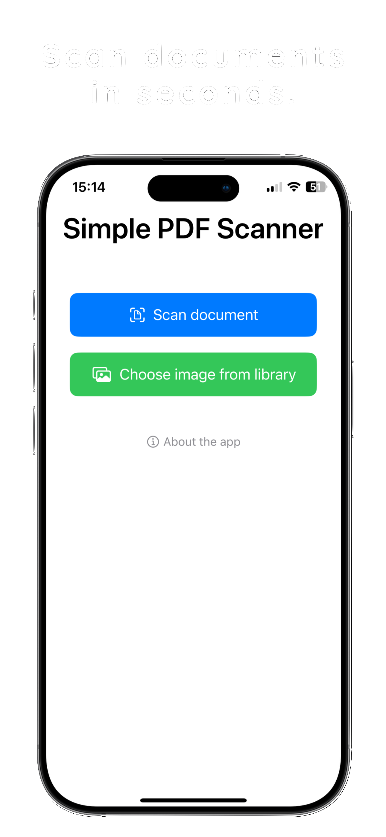 Simple PDF Scanner App on an iPhone