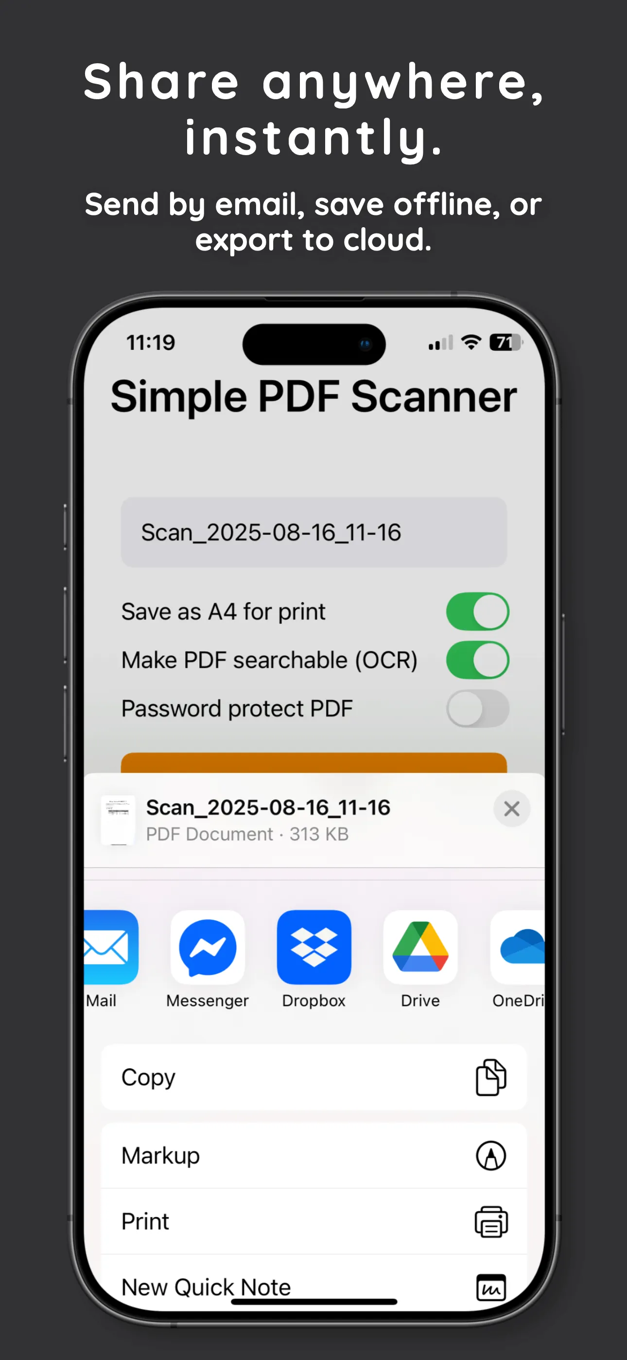 Screenshot of the OCR feature